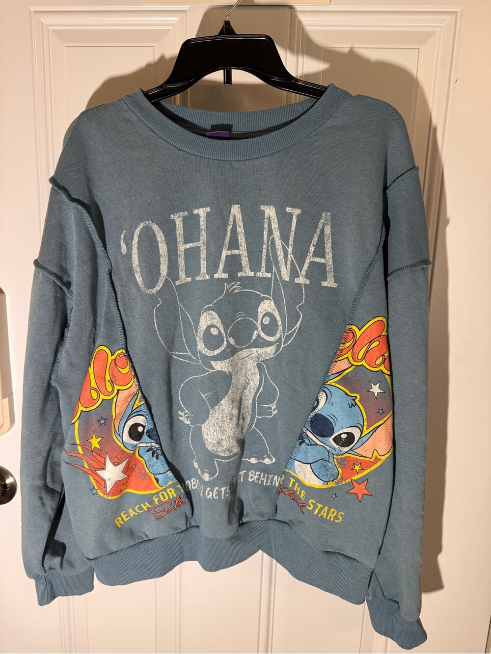 Disney Ohana Stitch Graphic Crewneck - blue grey